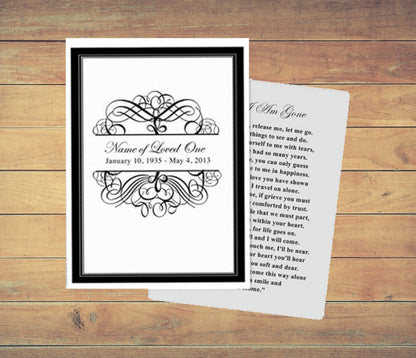 Signature Small Memorial Card Template