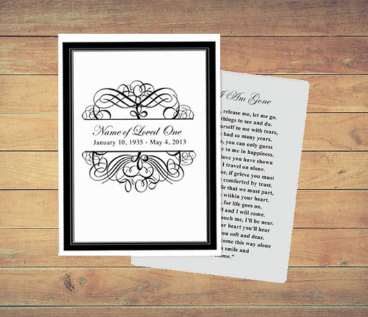 Signature Small Memorial Card Template - The Funeral Program Site