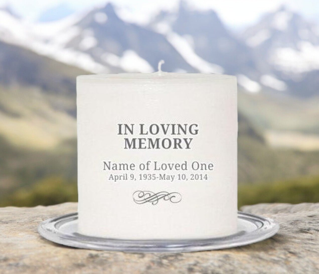 Simple Personalized Small Wax Candle - The Funeral Program Site