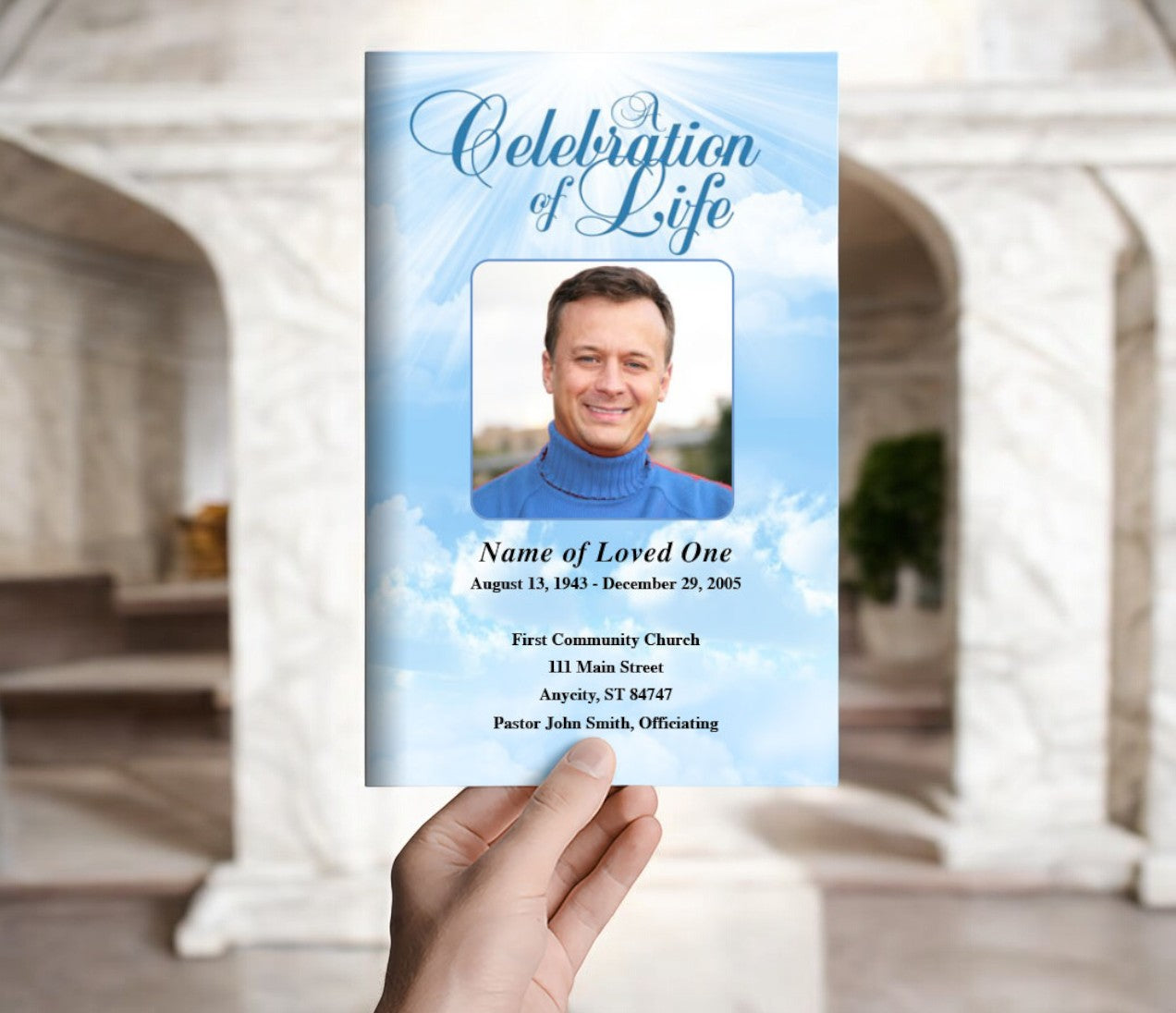 Skyblue Funeral Program Template