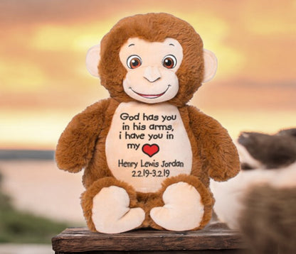 Smiles Monkey Memorial Stuffed Animal-Urn