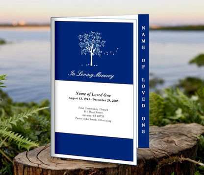 Solitude 4 - Sided Graduated Funeral Program Template - The Funeral Program Site