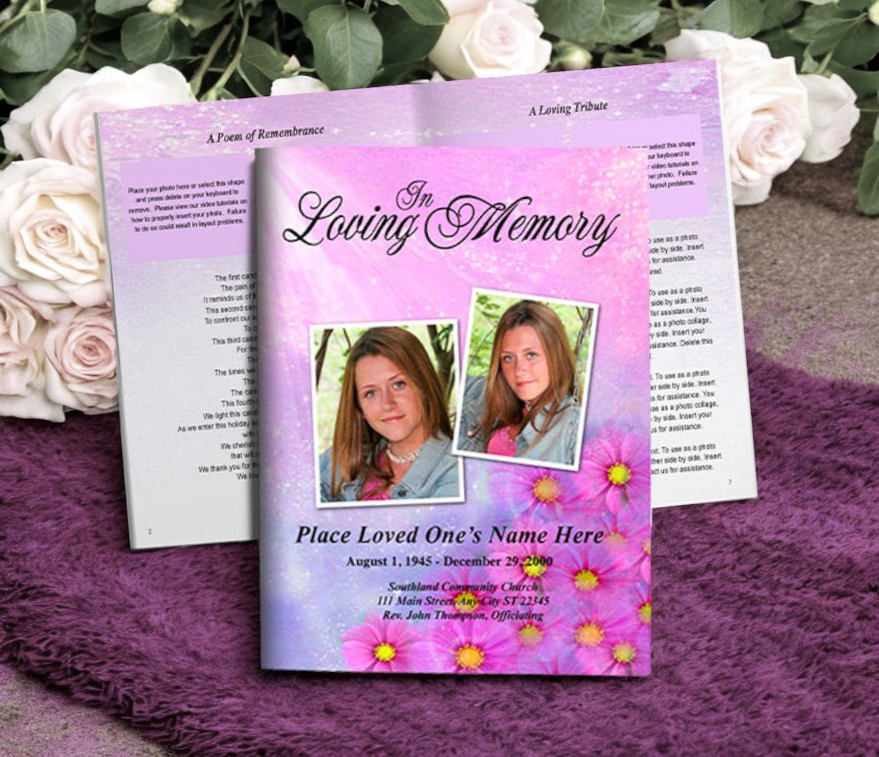 Sparkle Funeral Booklet Template - The Funeral Program Site