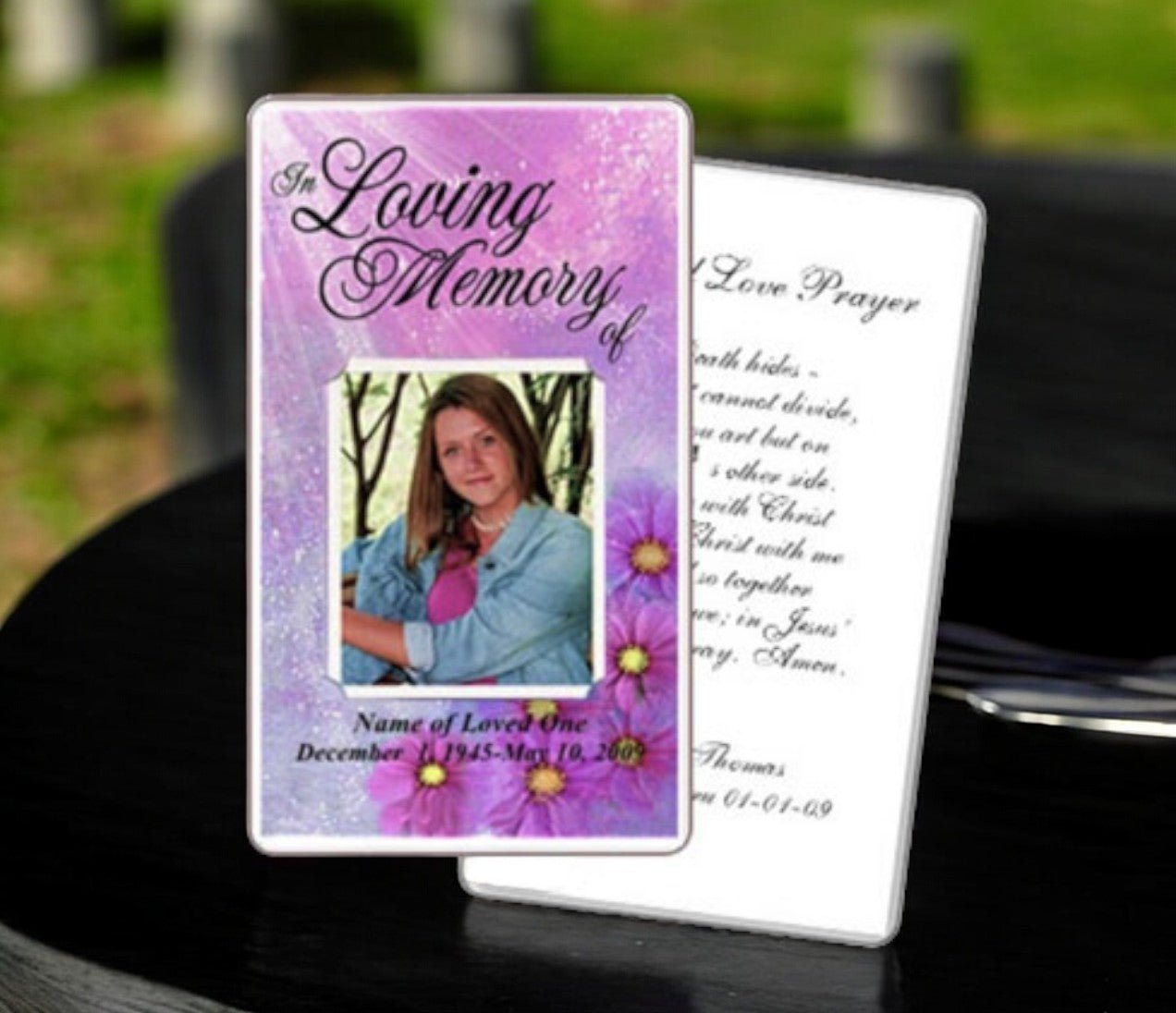 Sparkle Prayer Card Template - The Funeral Program Site