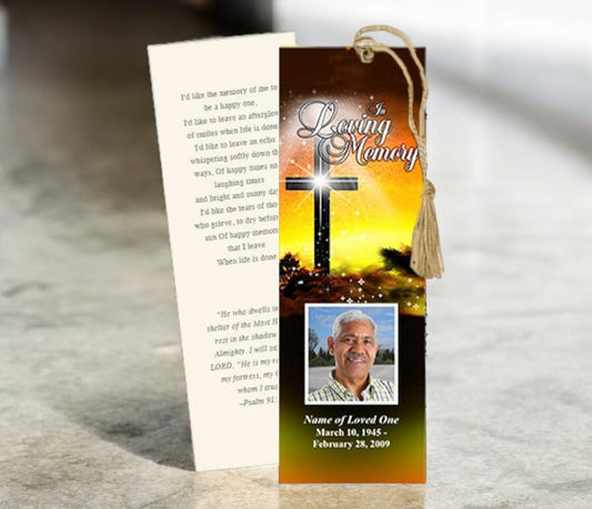 Splendor Memorial Bookmark Template - The Funeral Program Site