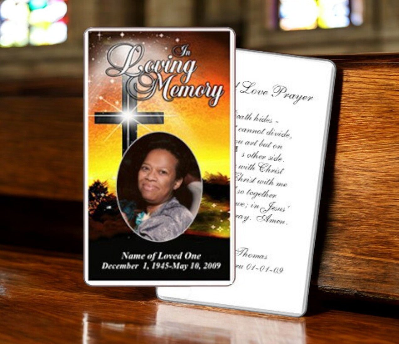 Splendor Prayer Card Template - The Funeral Program Site