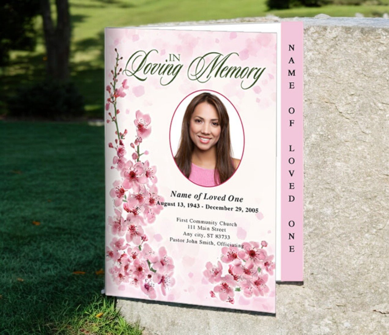 Spring 4 - Sided Graduated Funeral Program Template - The Funeral Program Site