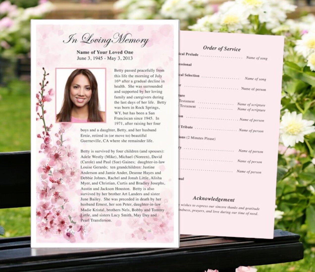 Spring Funeral Flyer Template - The Funeral Program Site