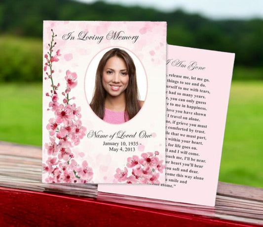 Spring Small Memorial Card Template - The Funeral Program Site