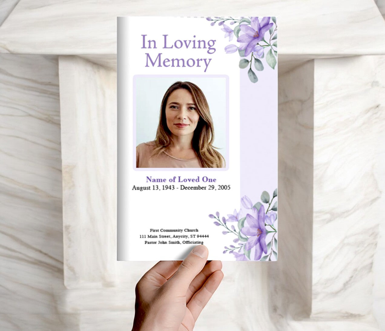 Springs Garden Funeral Program Template