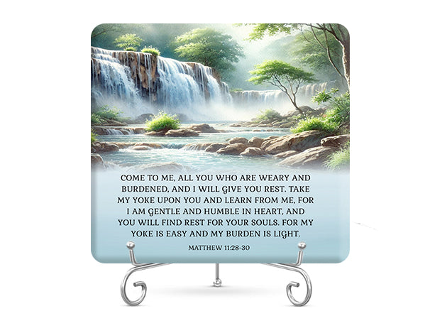 Weary and Burdened Bible Verse Plaque - The Funeral Program Site