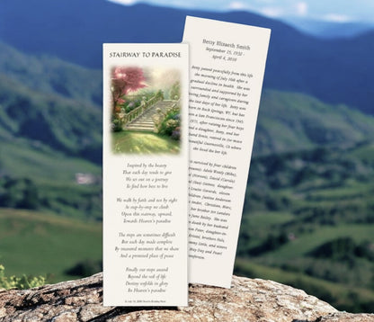 Thomas Kinkade Stairway of Paradise Funeral Bookmark Paper (Pack of 24)