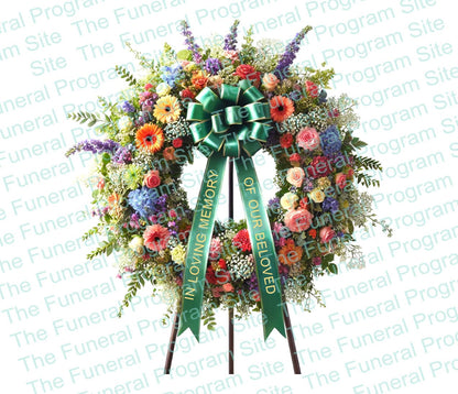 Standing Wreath Funeral Clip Art - The Funeral Program Site