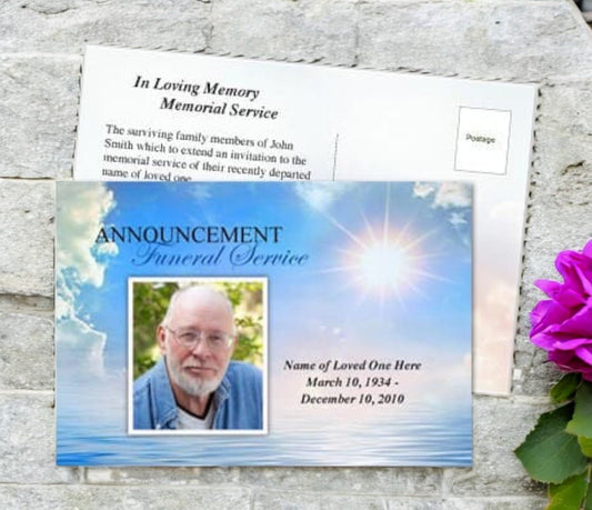 Starlight Funeral Announcement Template - The Funeral Program Site