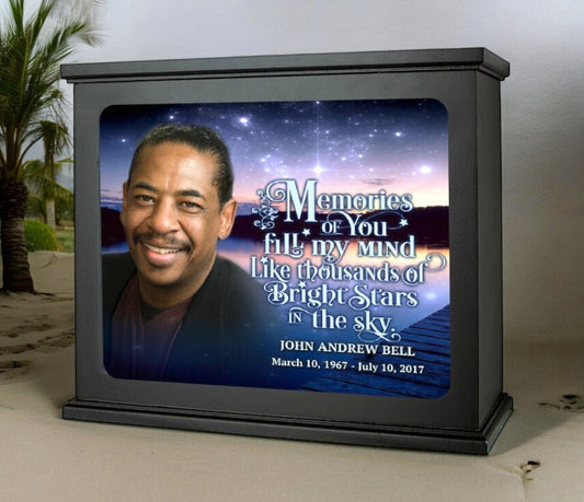 Starry Night Photo Light Box Memorial - The Funeral Program Site