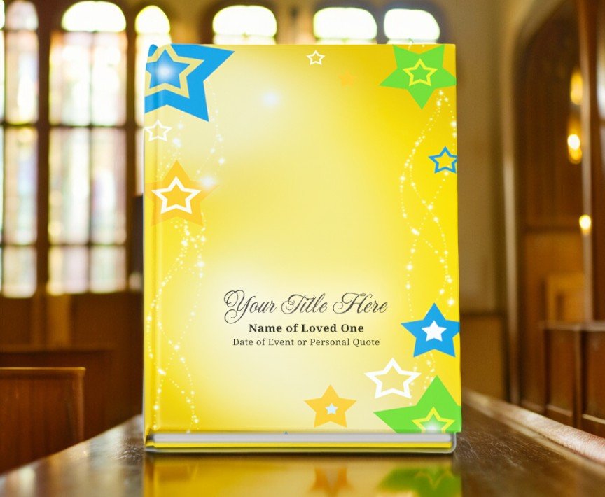 Starry Perfect Bind Memorial Funeral Guest Book - The Funeral Program Site