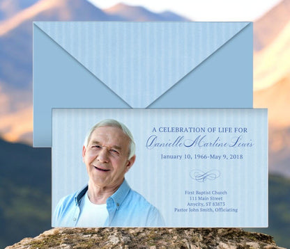 Stripes Envelope Fold Program Done For You Design & Print (Pack of 50) - The Funeral Program Site