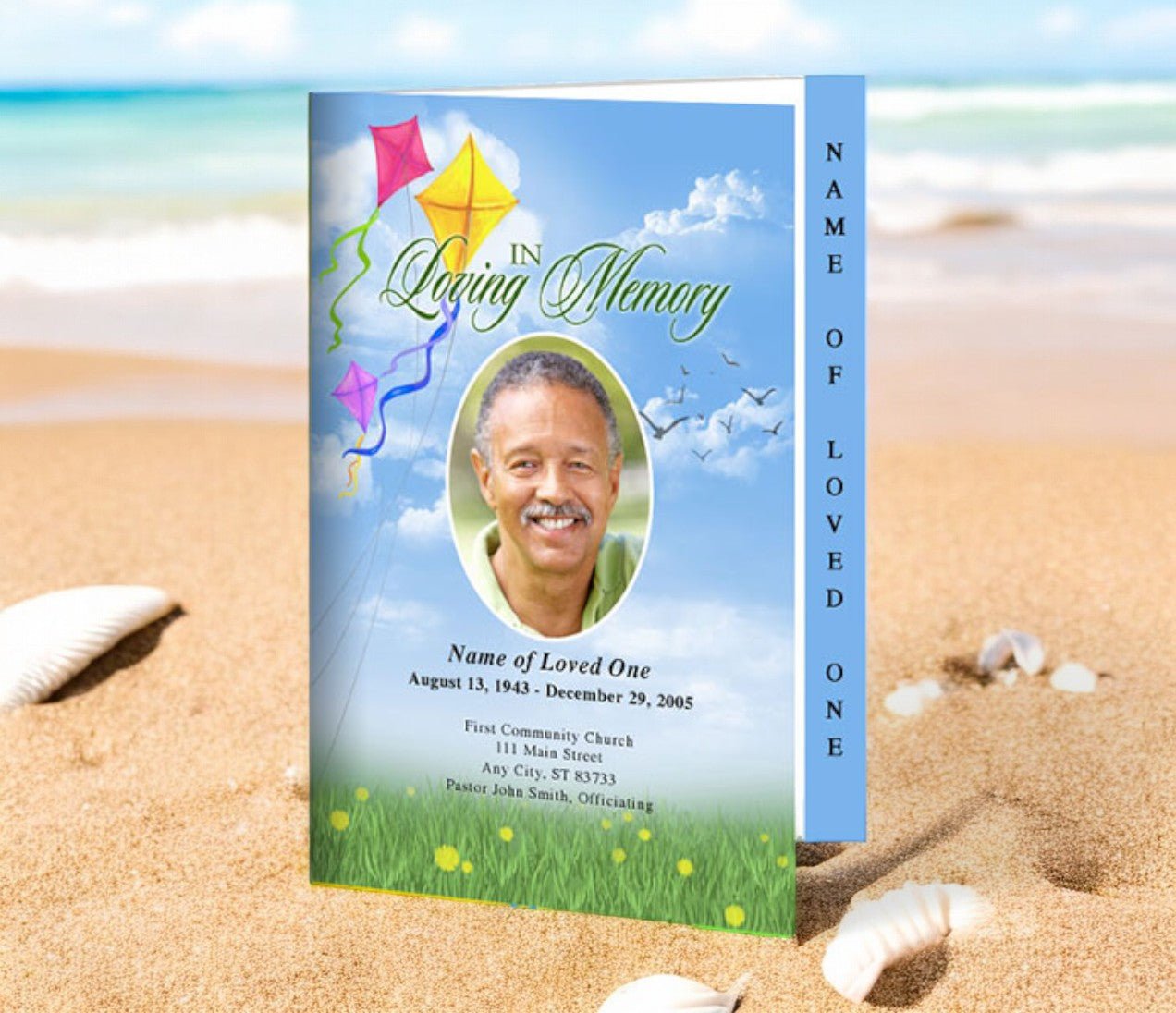 Summer 4 - Sided Graduated Funeral Program Template - The Funeral Program Site