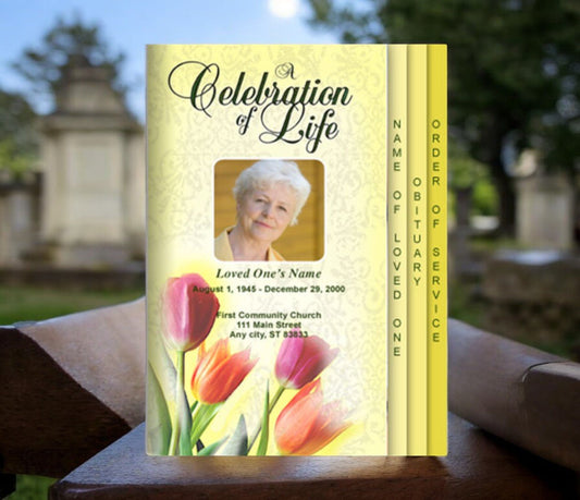 Sunny 8 - Sided Graduated Program Template - The Funeral Program Site