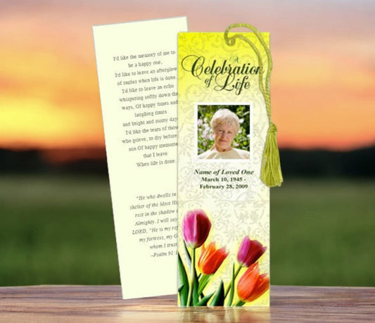 Sunny Memorial Bookmark Template - The Funeral Program Site