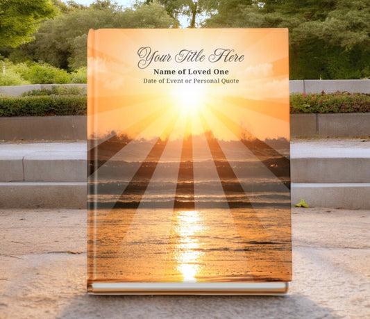 Sunrise Perfect Bind Memorial Funeral Guest Book - The Funeral Program Site