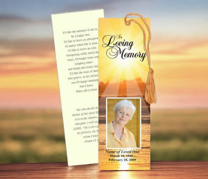 Sunrise Memorial Bookmark Template