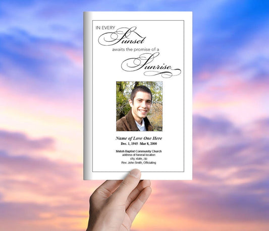 Sunset Funeral Program Template - The Funeral Program Site