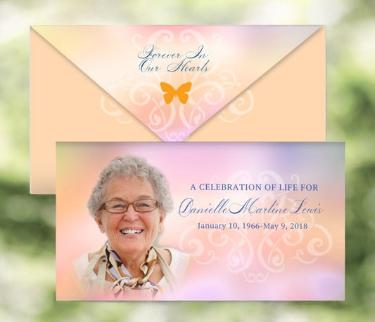 Tangerine Envelope Fold Program Done For You Design & Print (Pack of 50) - The Funeral Program Site