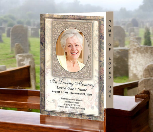 Tapestry 4-Sided Graduated Funeral Program Template