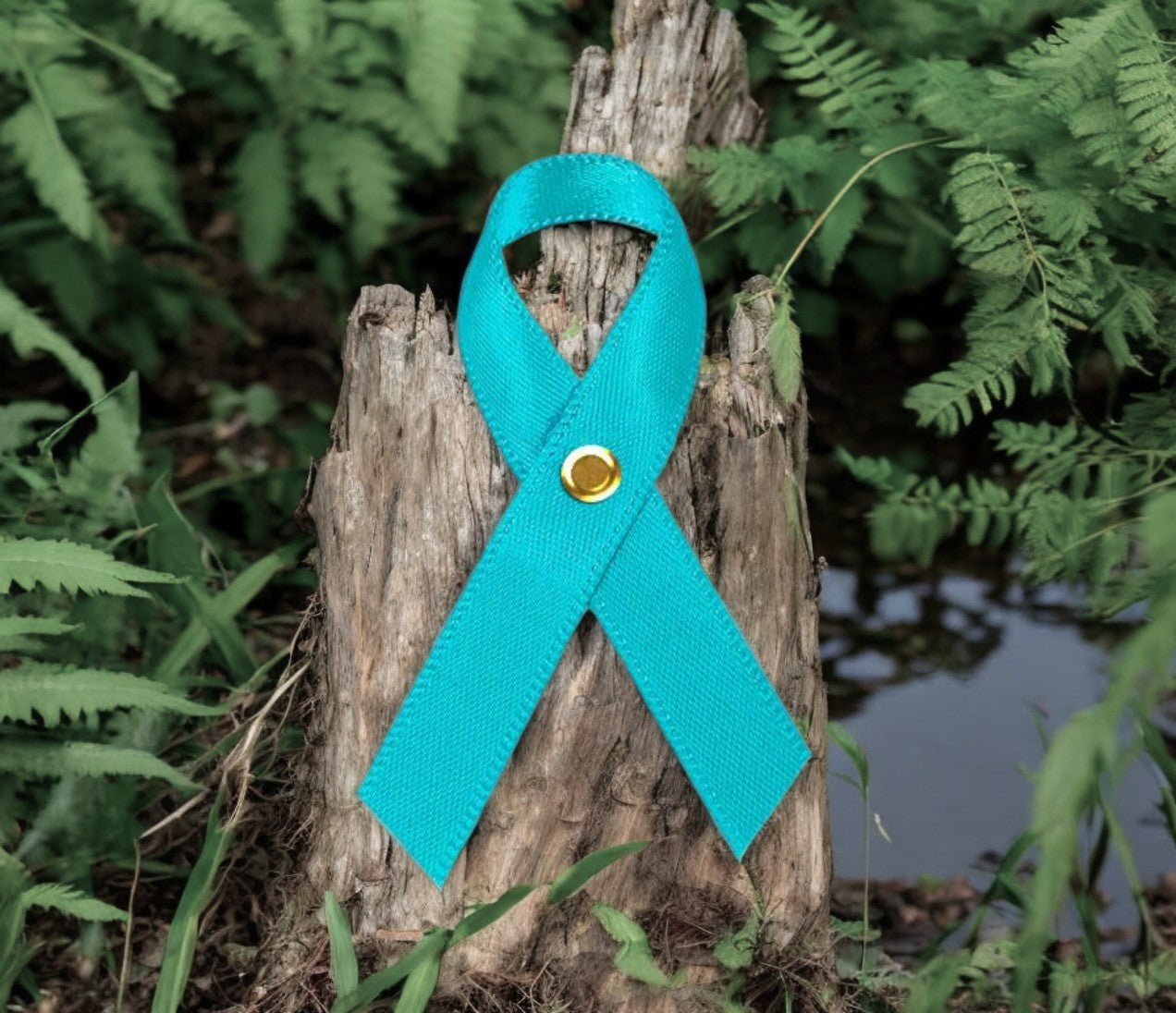 Teal Cancer Ribbon, Awareness Ribbons (No Personalization) - Pack of 10 - The Funeral Program Site