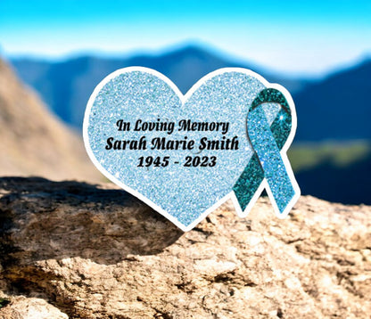 Teal Cancer Ribbon Heart Pin - Pack of 10