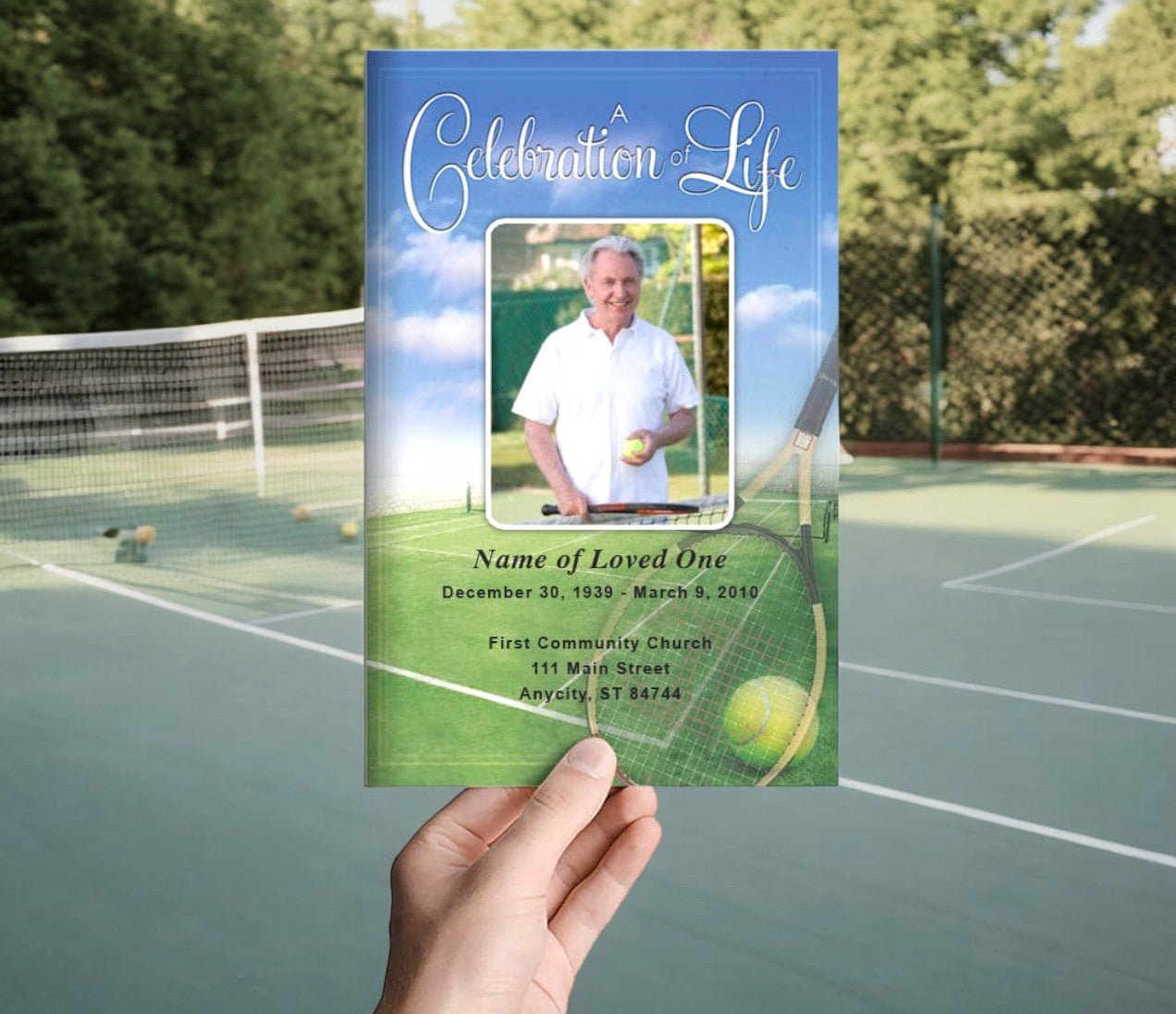 Tennis Funeral Program Template - The Funeral Program Site