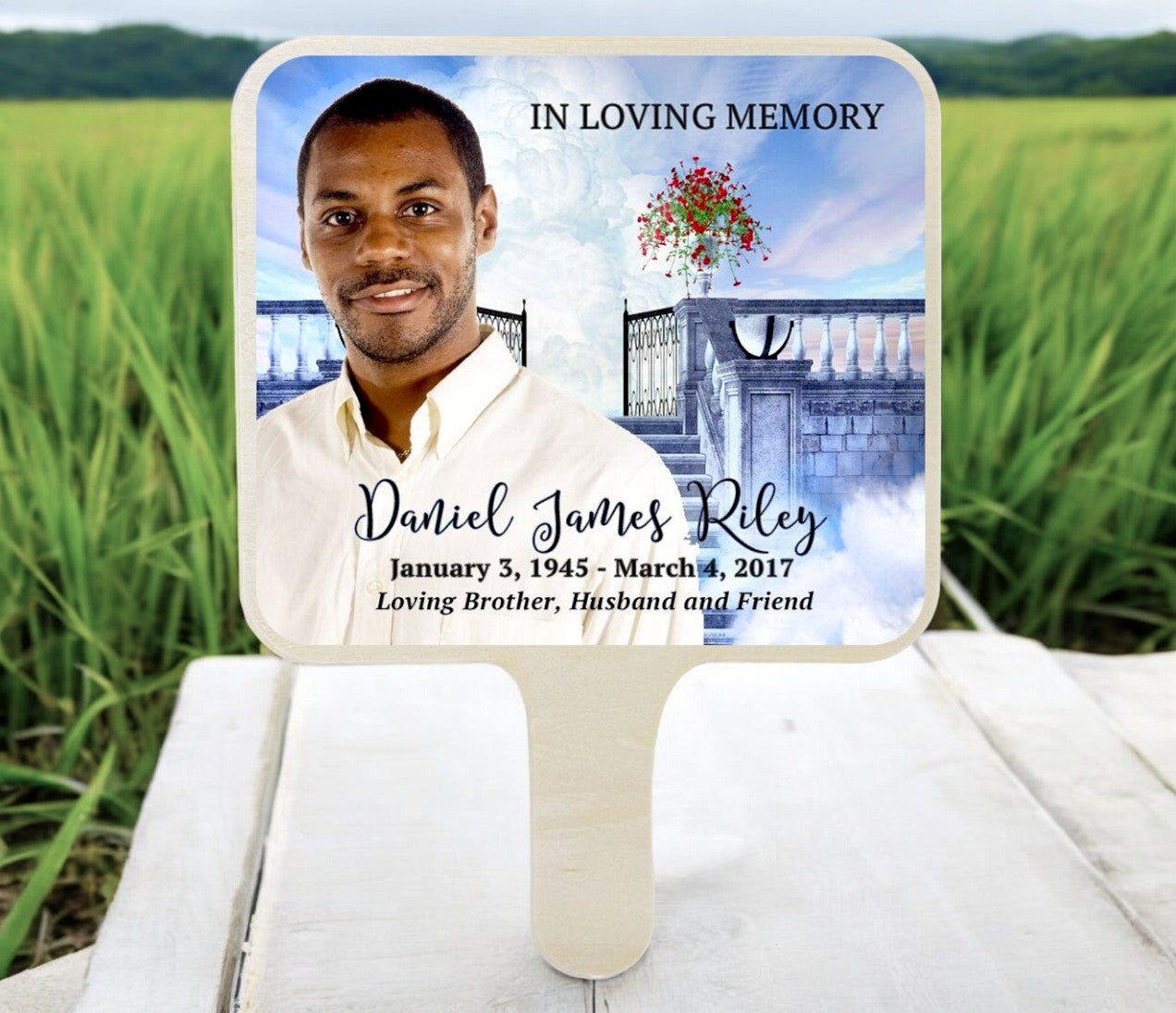 Terrace All-In-One Memorial Hand Fan (Pack of 10)