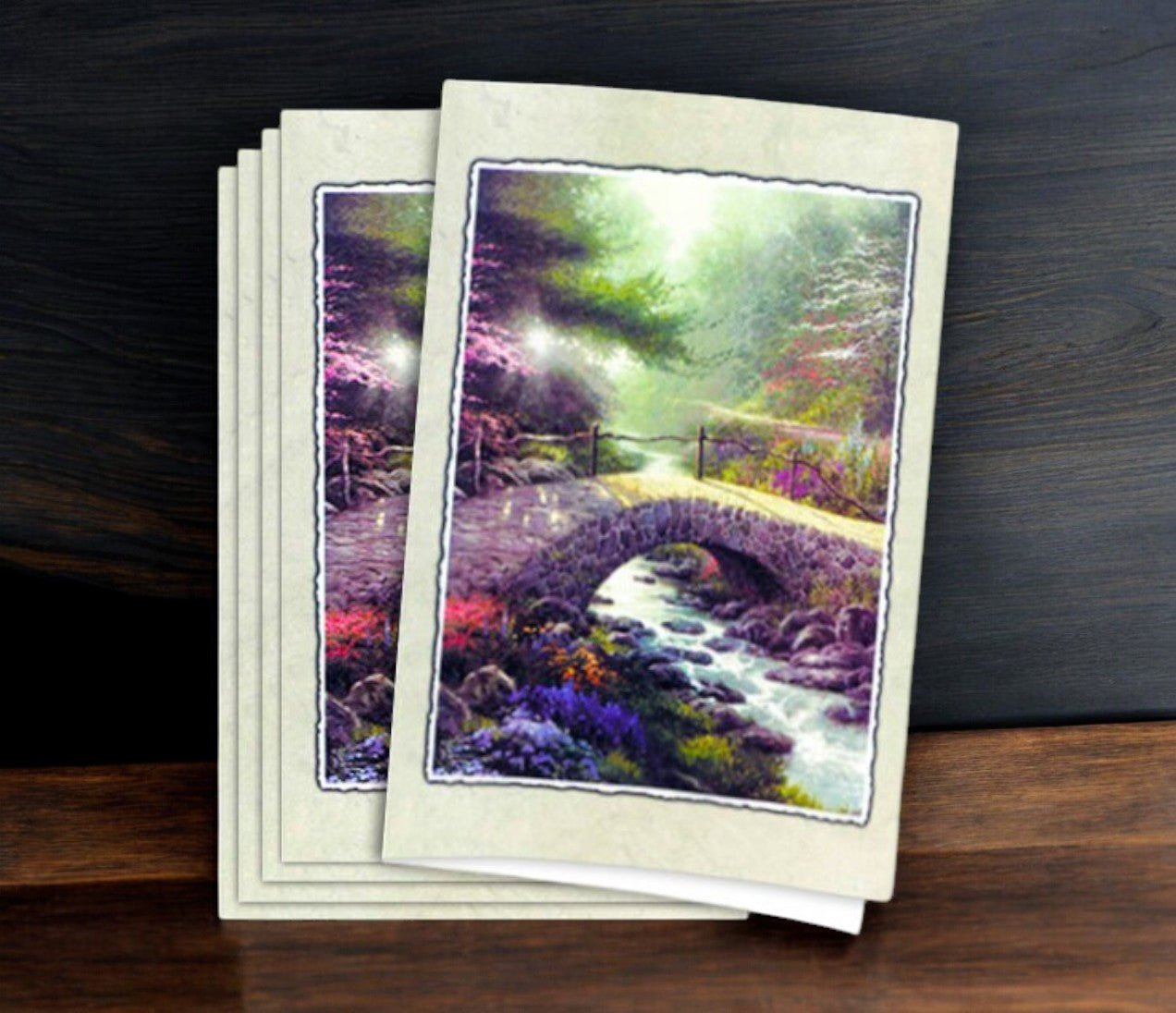 Thomas Kinkade Bridge of Faith Funeral Paper (Pack of 25) - The Funeral Program Site