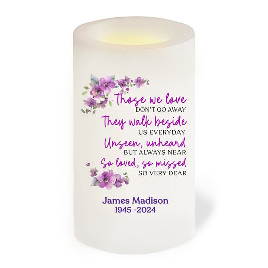 Those We Love Personalized Flameless LED Memorial Candle - The Funeral Program Site