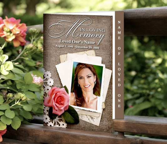 Tiffany 4-Sided Graduated Funeral Program Template