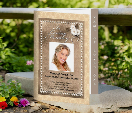 Topaz 4-Sided Graduated Funeral Program Template