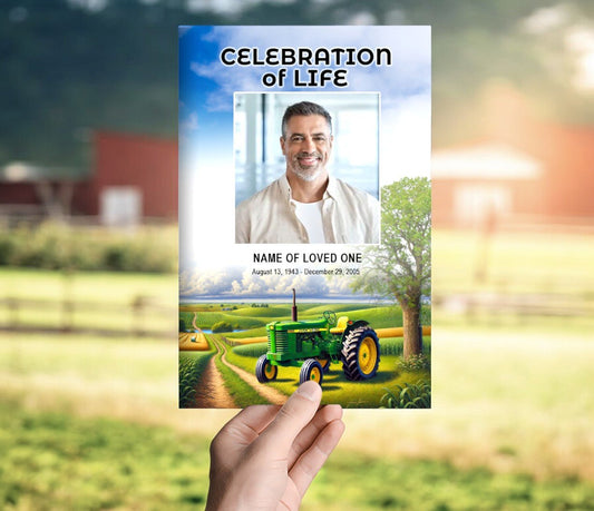 Tractor Funeral Program Template - The Funeral Program Site