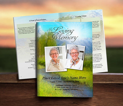 Tranquil Funeral Booklet Template - The Funeral Program Site