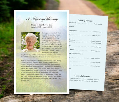 Tranquil Funeral Flyer Template - The Funeral Program Site