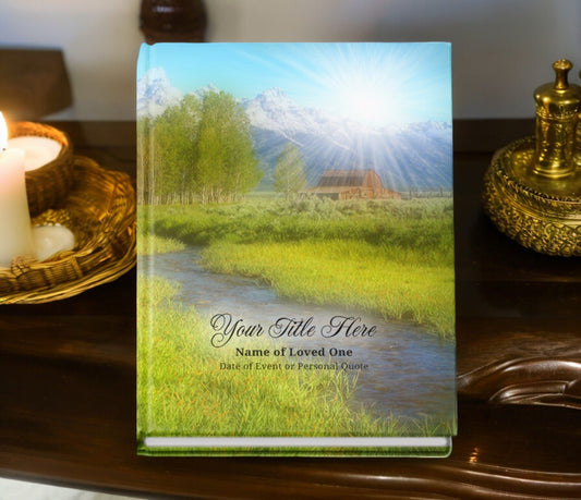 Tranquil Perfect Bind Memorial Funeral Guest Book - The Funeral Program Site