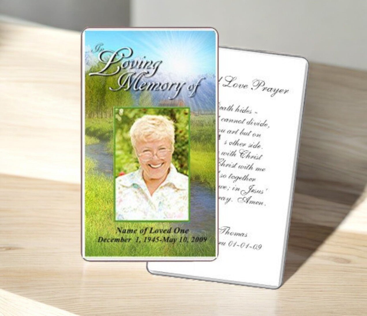 Tranquil Prayer Card Template - The Funeral Program Site