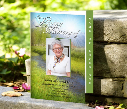 Tranquil 4-Sided Graduated Funeral Program Template