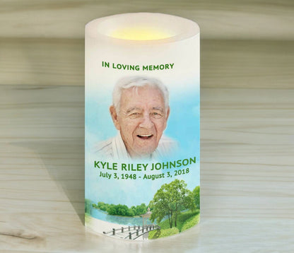 Trees Personalized Flameless LED Memorial Candle