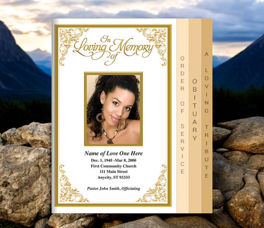 Tribute 8 - Sided Graduated Funeral Program Template - The Funeral Program Site