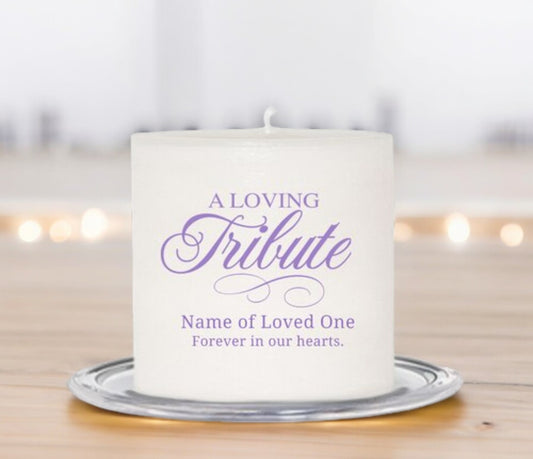 My Tribute Personalized Small Wax Memorial Candle