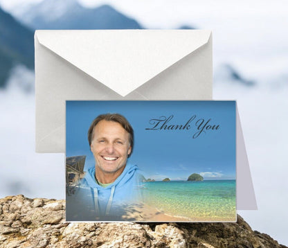 Tropical Funeral Thank You Card Design & Print (Pack of 50) - The Funeral Program Site