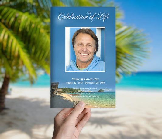 Tropical Funeral Program Template