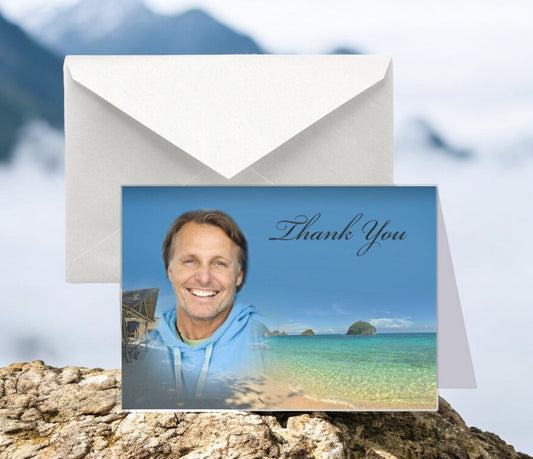 Tropical Funeral Thank You Card Design & Print (Pack of 50)