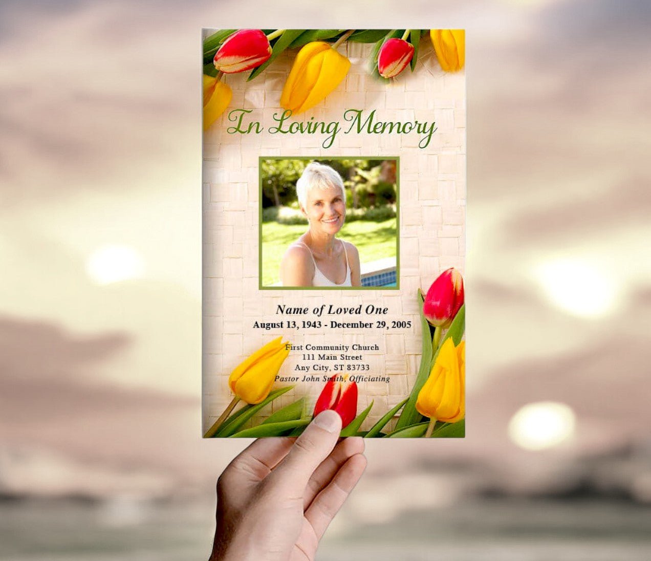 Tulips Funeral Program Template - The Funeral Program Site